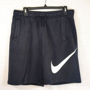 Nike Big Swoosh Men's Black Sweat Shorts Size Medium